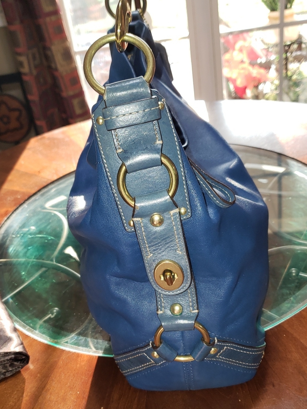💘🖤💘 BLUE COACH CARLY LIMITED EDITION LEATHER SHOULDER VINTAGE HOBO BAG 10616 - Picture 5 of 13